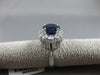 ESTATE WIDE 7.92CT DIAMOND & SAPPHIRE 14KT WHITE GOLD OVAL HALO ENGAGEMENT RING