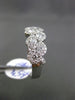 ESTATE WIDE .96CT DIAMOND 14K WHITE GOLD 3D ETOILE HALO WEDDING ANNIVERSARY RING