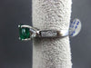 ESTATE LARGE 2.69CT DIAMOND & AAA ROUND EMERALD PLATINUM CLASSIC ENGAGEMENT RING