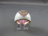 ESTATE WIDE .20CT DIAMOND 14KT ROSE GOLD ETOILE ITALIAN HEART ENAMEL FUN RING