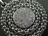 ESTATE LARGE .50CT DIAMOND 18KT WHITE GOLD 3D CLUSTER CIRCULAR MESH PENDANT