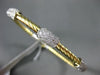 ESTATE WIDE 1.0CT DIAMOND 18KT TWO TONE GOLD 3D MULTI ROW ROPE BANGLE BRACELET