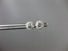 ESTATE .68CT DIAMOND & AAA AQUMARINE 14KT WHITE GOLD 3D ROUND HALO STUD EARRINGS