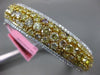GIA LARGE 11.50CT WHITE & FANCY YELLOW DIAMOND 18K TWO TONE GOLD BANGLE BRACELET