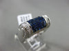 ESTATE WIDE 3.35CT DIAMOND & AAA BLUE SAPPHIRE 14KT WHITE GOLD 3D SEMI DOME RING