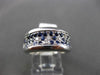 ANTIQUE 1.58CT DIAMOND & SAPPHIRE 18K WHITE GOLD 3 ROW WEDDING ANNIVERSARY RING