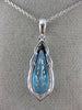 ESTATE LARGE 2.81CT DIAMOND & AAA BLUE TOPAZ 14K WHITE GOLD 3D PENDANT #26502