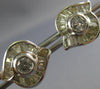 ESTATE .88CT WHITE & FANCY YELLOW DIAMOND 18KT WHITE GOLD EVIL EYE STUD EARRINGS