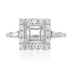 ESTATE .65CT DIAMOND 14KT WHITE GOLD SQUARE FILIGREE SEMI MOUNT ENGAGEMENT RING