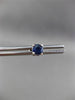 ESTATE .80CT AAA ROUND SAPPHIRE 14KT WHITE GOLD CLASSIC STUD EARRINGS 4mm #1795