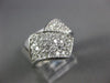 ESTATE WIDE 1.0CT DIAMOND 14KT WHITE GOLD 3D MULTI ROW V SHAPE ANNIVERSARY RING