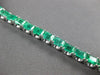 ESTATE 11.76CT DIAMOND & AAA EMERALD 18KT WHITE GOLD 3D SQUARE TENNIS BRACELET