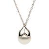 ESTATE AAA PEARL 14K WHITE GOLD 3D CLASSIC MULTI LEAF SOLITAIRE FLOATING PENDANT