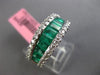 WIDE 2.16CT DIAMOND & AAA EMERALD 18KT WHITE GOLD SEMI ETERNITY ANNIVERSARY RING