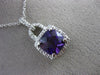 ESTATE 2.15CT DIAMOND & AMETHYST 14KT WHITE GOLD 3D SQUARE HALO FLOATING PENDANT