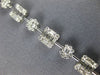 ESTATE 3.80CT ROUND & BAGUETTE DIAMOND 18KT WHITE GOLD 3D SQUARE TENNIS BRACELET