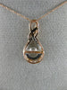 ESTATE .15CT DIAMOND 14KT ROSE GOLD 3D SOLITAIRE TEAR DROP INFINITY LOVE PENDANT