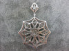 LARGE 3.93CT ROUND & PRINCESS DIAMOND 18K WHITE GOLD 3D FLOWER SNOWFLAKE PENDANT