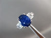 ESTATE LARGE 3.70CT DIAMOND & AAA SAPPHIRE 18K WHITE GOLD ENGAGEMENT RING #26284
