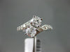 ESTATE LARGE 1.50CT ROUND DIAMOND 14KT WHITE GOLD 2 STONE CRISS CROSS LOVE RING