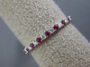 ESTATE .28CT DIAMOND & AAA RUBY 18KT WHITE GOLD SEMI ETERNITY ANNIVERSARY RING