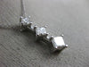 ESTATE LARGE .80CT DIAMOND 14K WHITE GOLD 3D GRADUATING FLOATING PENDANT #15437