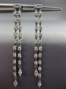 ESTATE LARGE 1.08CT DIAMOND 18KT GOLD 3D DOUBLE ROW BY THE YARD HANGING EARRINGS