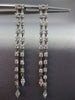 ESTATE LARGE 1.08CT DIAMOND 18KT GOLD 3D DOUBLE ROW BY THE YARD HANGING EARRINGS
