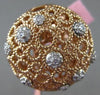 ESTATE EXTRA LARGE .50CT DIAMOND 14KT ROSE GOLD 3D FILIGREE ETOILE COCKTAIL RING