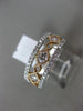 ESTATE WIDE .87CT DIAMOND 18KT WHITE & ROSE GOLD 3/4TH ETERNITY ANNIVERSARY RING