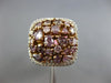 ESTATE 2.76CT MULTI COLOR DIAMOND 18KT WHITE & ROSE GOLD SQUARE ANNIVERSARY RING