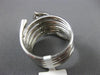 ANTIQUE WIDE .60CT DIAMOND 14KT WHITE GOLD 3D CLASSIC PAVE LEAF COIL RING #16809