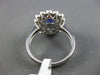 ESTATE 2.48CT DIAMOND & SAPPHIRE 18KT WHITE GOLD 3D DOUBLE HALO ENGAGEMENT RING