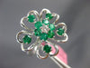 ESTATE LARGE 1.37CT DIAMOND & AAA EMERALD 18KT WHITE GOLD MULTI HEART LOVE RING