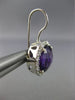 ESTATE LARGE 6.17CT DIAMOND & AMETHYST 14KT WHITE GOLD FILIGREE HANGING EARRINGS