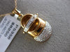 ESTATE LARGE .43CT DIAMOND 14KT ROSE GOLD 3D BABY SHOE PAVE FUN FLOATING PENDANT