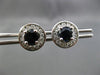 ESTATE .85CT DIAMOND & AAA SAPPHIRE 18K WHITE GOLD CLASSIC HALO CHANNEL EARRINGS