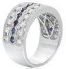 ESTATE WIDE 1.60CT DIAMOND & SAPPHIRE 14KT WHITE GOLD FILIGREE ANNIVERSARY RING