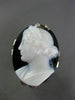 ANTIQUE LARGE 14KT WHITE GOLD 3D ONYX HANDCRAFTED LADY CAMEO FILIGREE OVAL RING