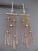 ESTATE LARGE .80CT DIAMOND 14KT ROSE GOLD BY THE YARD MULTI ROW HANGING EARRINGS