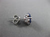 ESTATE 1.76CT DIAMOND & AAA SAPPHIRE 18KT WHITE GOLD 3D CLUSTER FLOWER EARRINGS