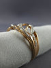 ESTATE WIDE .18CT ROUND CUT DIAMOND 14KT ROSE GOLD MULTI LEAF ANNIVERSARY RING