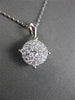 ESTATE LARGE .44CT ROUND DIAMOND 14KT WHITE GOLD CLUSTER 4 PRONG PENDANT & CHAIN