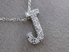 ESTATE .20CT DIAMOND 14KT WHITE GOLD 3D " J " INITIAL FLOATING PENDANT #19407