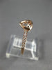 ESTATE .45CT DIAMOND & AAA TRILLION CUT MORGANITE 14KT ROSE GOLD BEZEL FUN RING