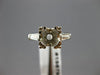ESTATE .34CT DIAMOND PLATINUM 3 STONE FISHTAIL SEMI MOUNT ENGAGEMENT RING #15679