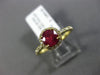 ESTATE 1.48CT DIAMOND & AAA RUBY 14KT YELLOW GOLD 3D ROUND HALO ENGAGEMENT RING