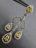 ESTATE 1.88CT WHITE & FANCY YELLOW DIAMOND 18KT 2 TONE GOLD 3D HANGING EARRINGS