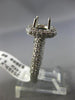 ESTATE WIDE 1.32CT DIAMOND 14K WHITE GOLD SQUARE HALO SEMI MOUNT ENGAGEMENT RING