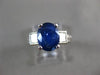 ESTATE LARGE 3.70CT DIAMOND & AAA SAPPHIRE 18K WHITE GOLD ENGAGEMENT RING #26284